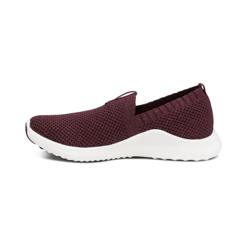 Aetrex | Women's Angie Arch Support Sneakers-Shimmery Burgundy