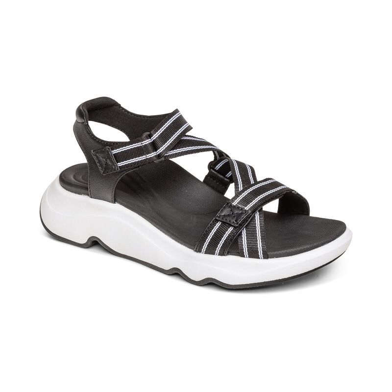 Aetrex | Women's Marz Adjustable Sport Sandal-Black